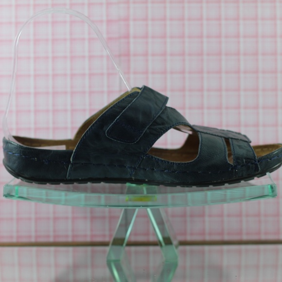 Sanosan Sandals Blue Leather Slides - Picture 5 of 16
